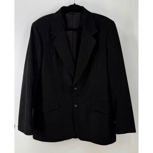 Pioneer Wear Western Blazer Black Ranch‎ Coat Made USA Cowboy Jacket 42L Vinage